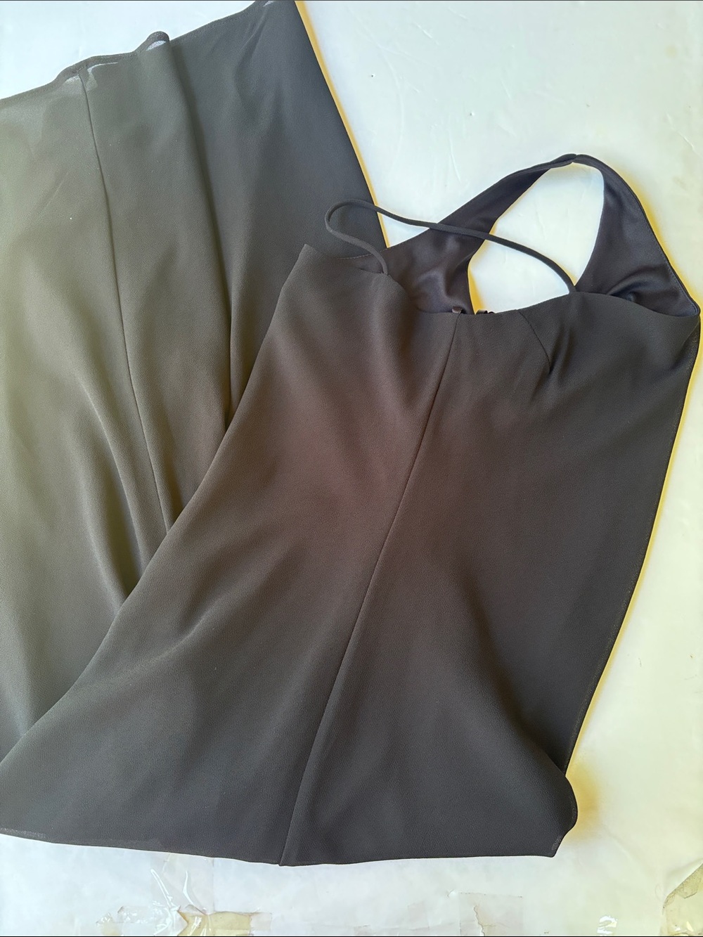 Vintage 90’s Minimalist Black Long Maxi Gown Asymmetrical Bias Homecoming Formal - Picture 11 of 16
